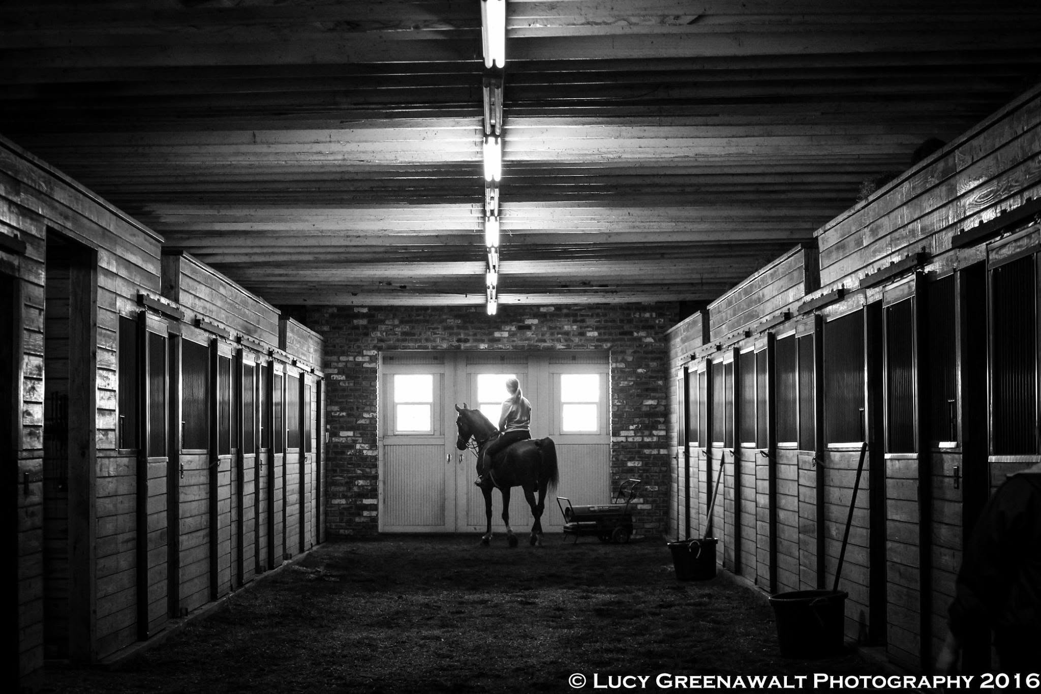 Black and white photo inside a saddlebread facility.